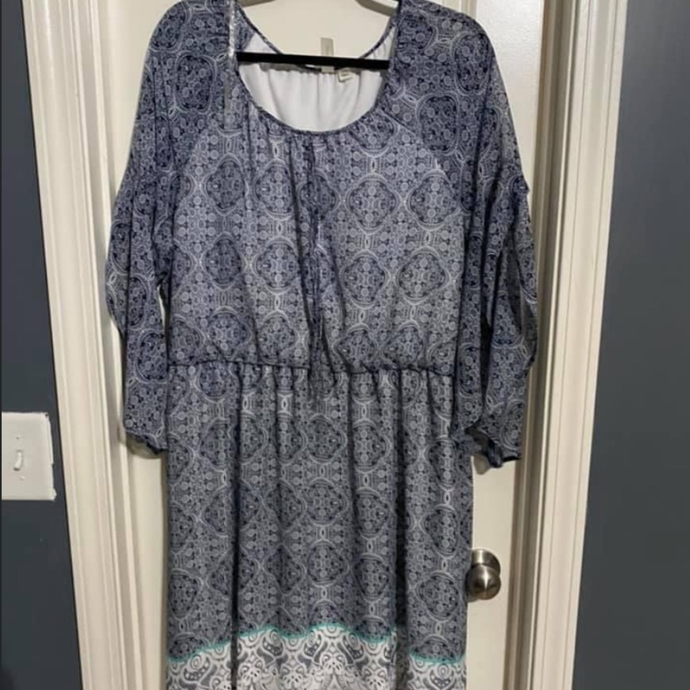 Blue boho dress